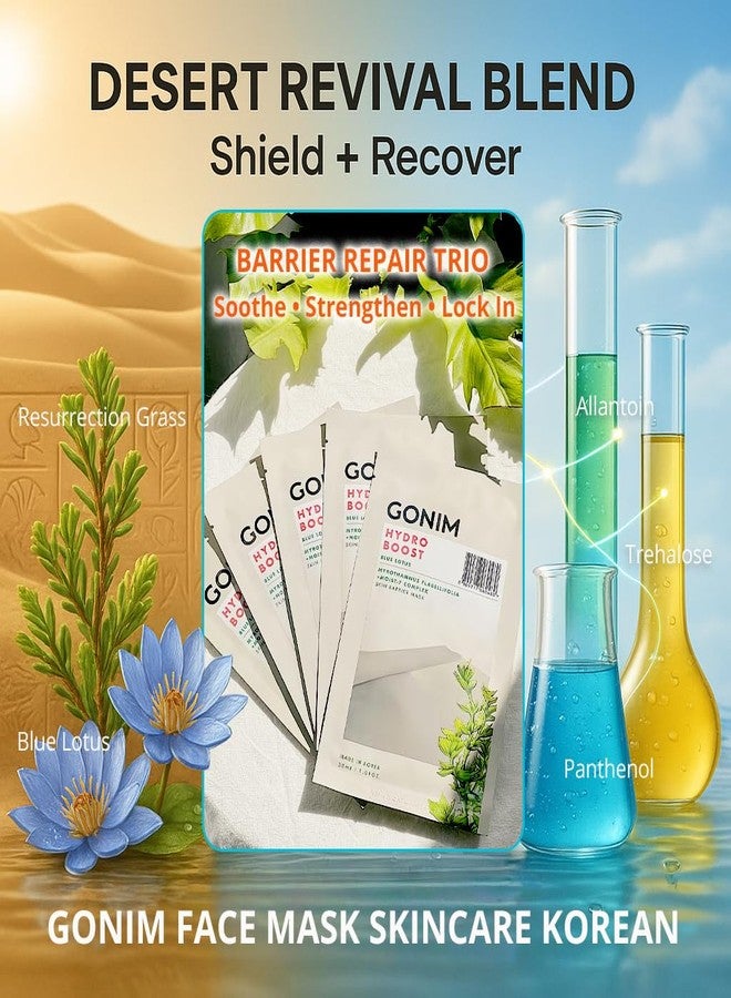 GONIM Face Mask Korean Skin Care with Hyaluronic Acid Serum & Collagen Activation, Hydrating Face Masks Skincare with Vitamin C, Moisturizing Sheet Mask for All Skin, Korean Face Mask 10 Sheets - Image 5